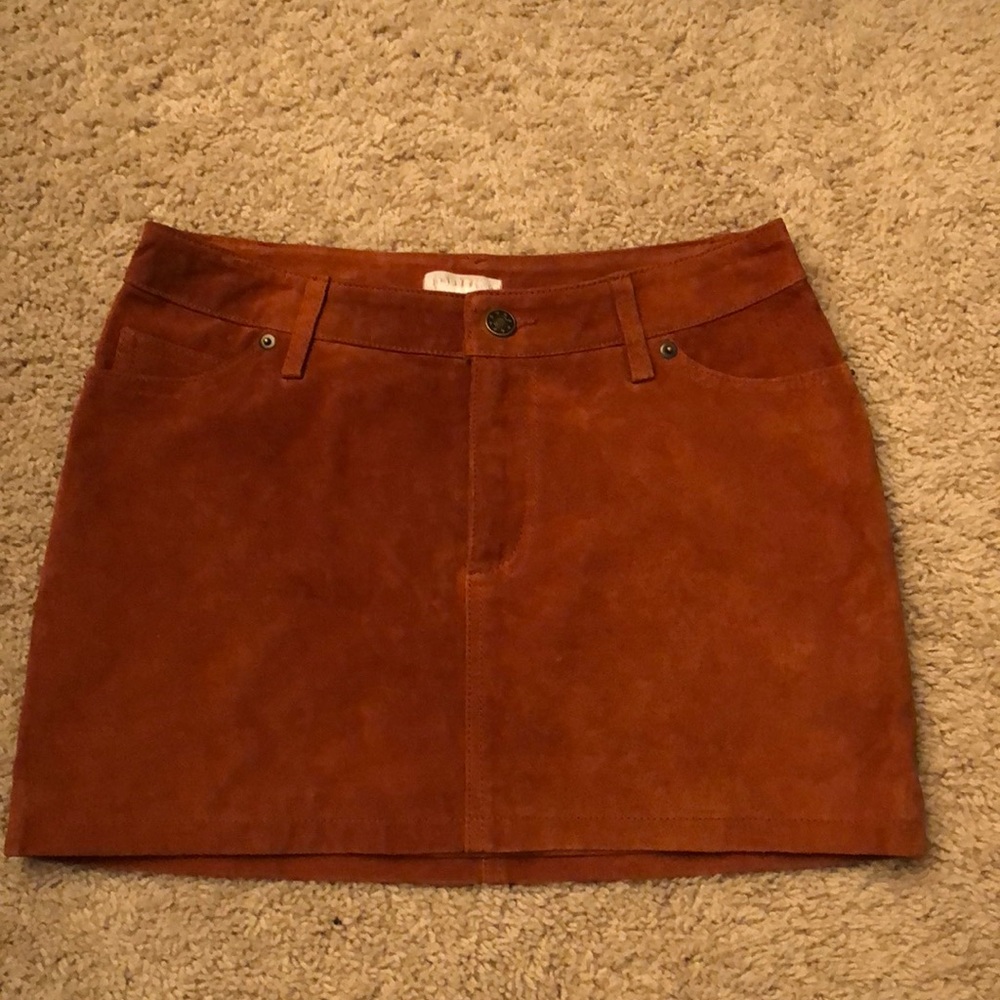 Leather mini skirt